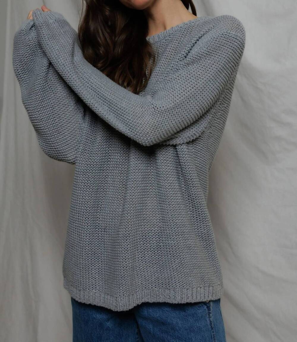 NEW PERFECTWHITETEE margaret boxy crewneck sweater in heather gray